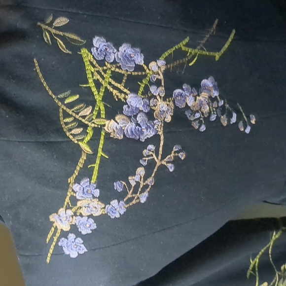 NYGÄRD* Velvet and wool embroidered blazer jacket lapel hook/eye close sz Medium - Picture 7 of 12